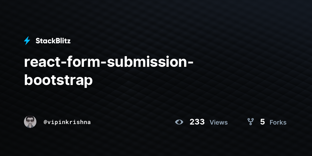 react-form-submission-bootstrap-stackblitz