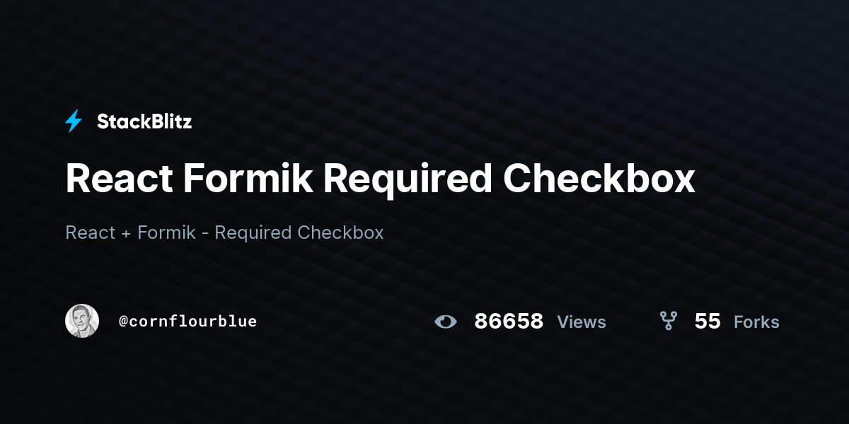 React Formik Required Checkbox - StackBlitz