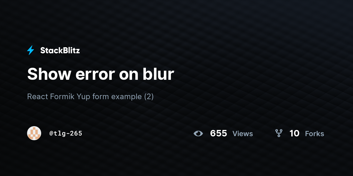 Show error on blur - StackBlitz