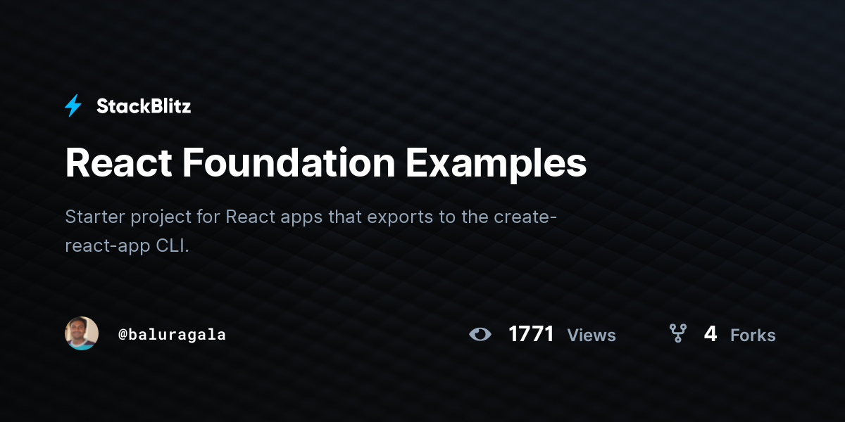 React Foundation Examples - StackBlitz