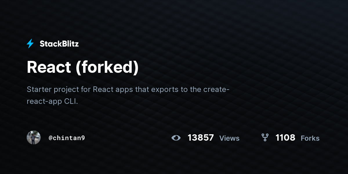 React (forked) - StackBlitz