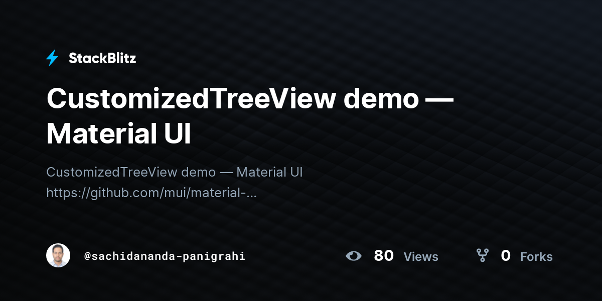CustomizedTreeView demo — Material UI - StackBlitz