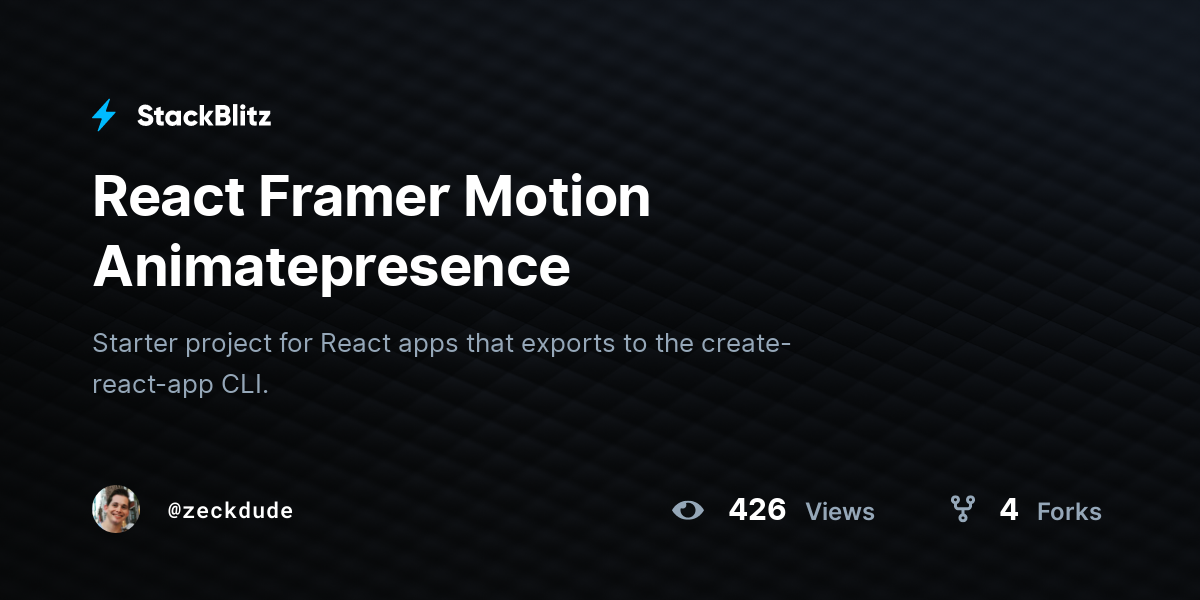 React Framer Motion Animatepresence - StackBlitz