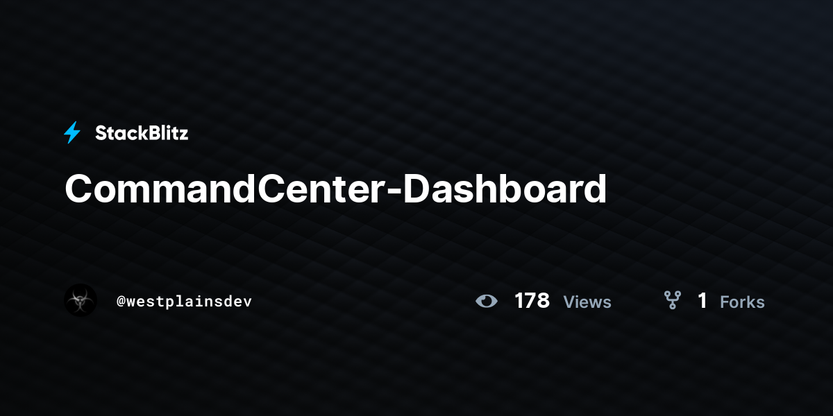 CommandCenter-Dashboard - StackBlitz