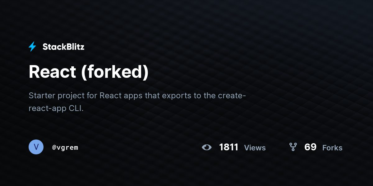 React (forked) - StackBlitz