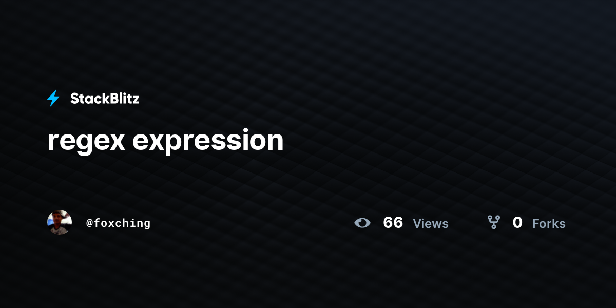 regex expression - StackBlitz