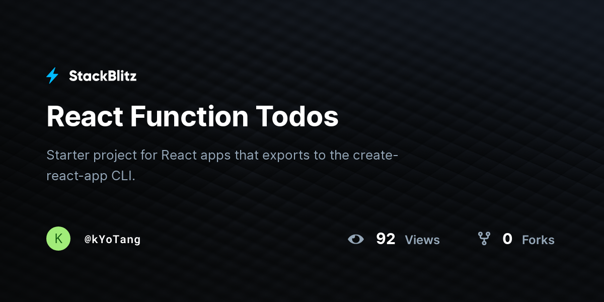 React Function Todos - StackBlitz