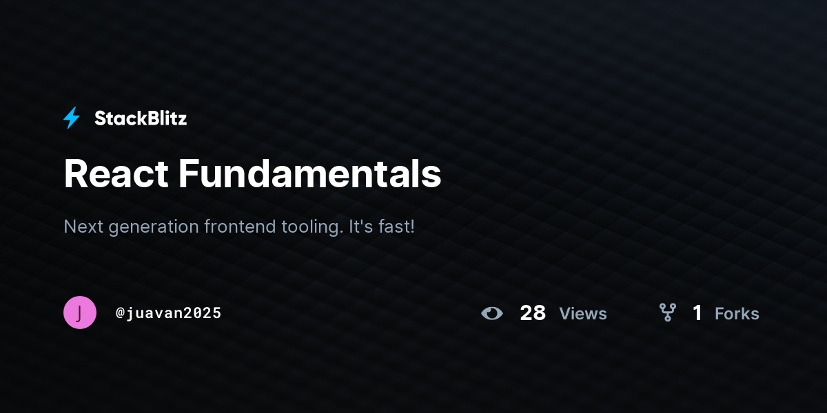 React Fundamentals - StackBlitz