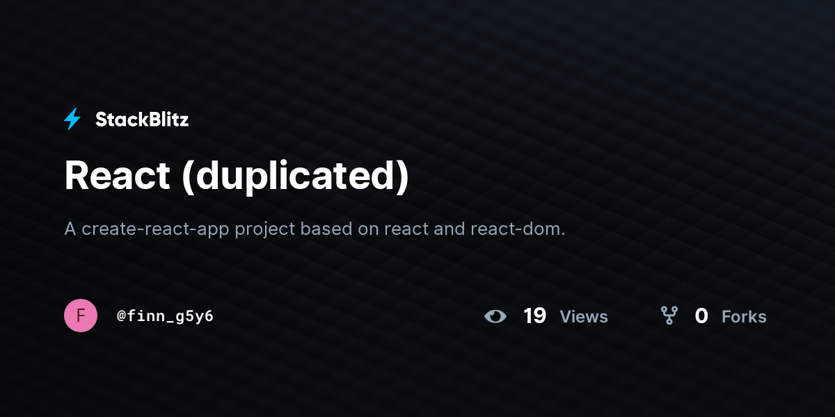 React (duplicated) - StackBlitz