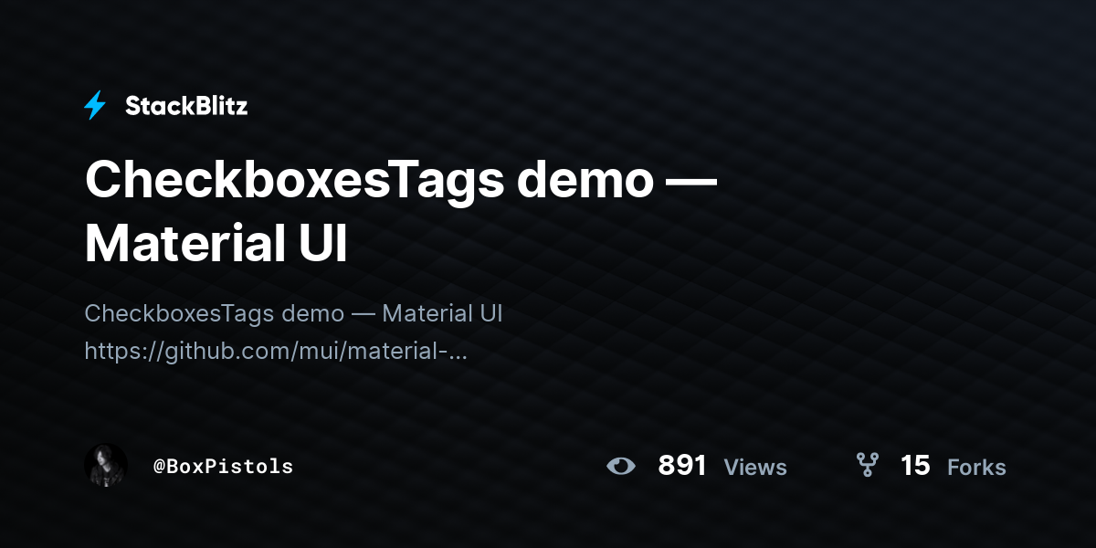 CheckboxesTags demo — Material UI - StackBlitz