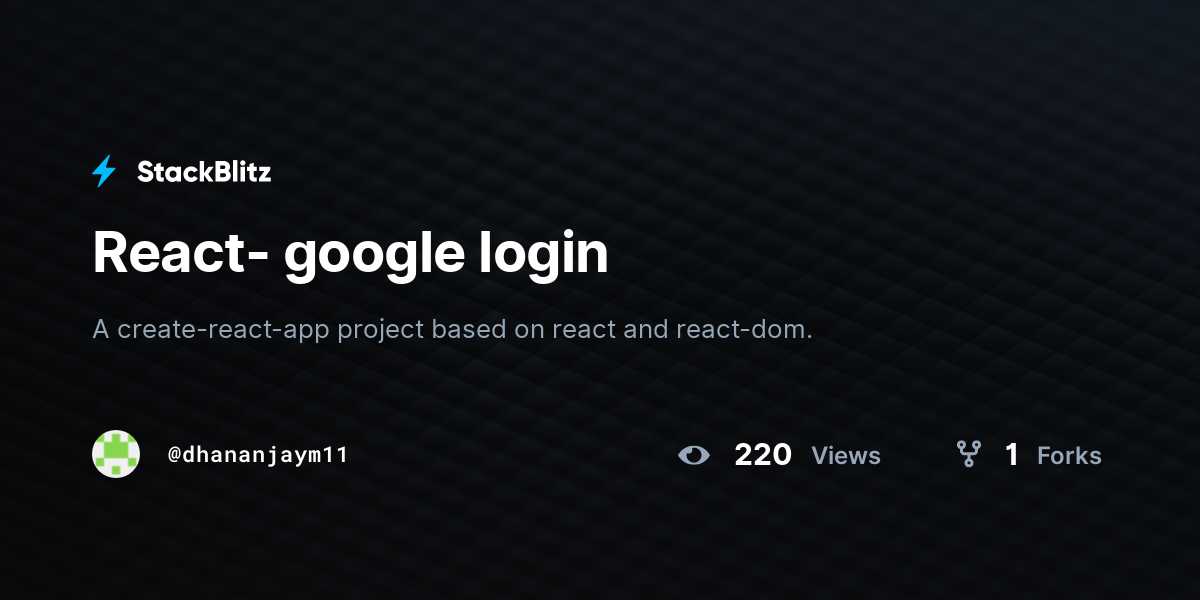 React- google login - StackBlitz