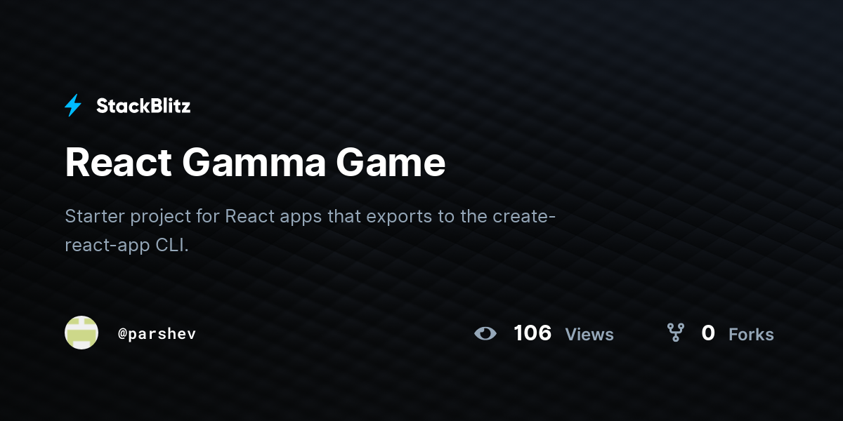 React Gamma Game - StackBlitz