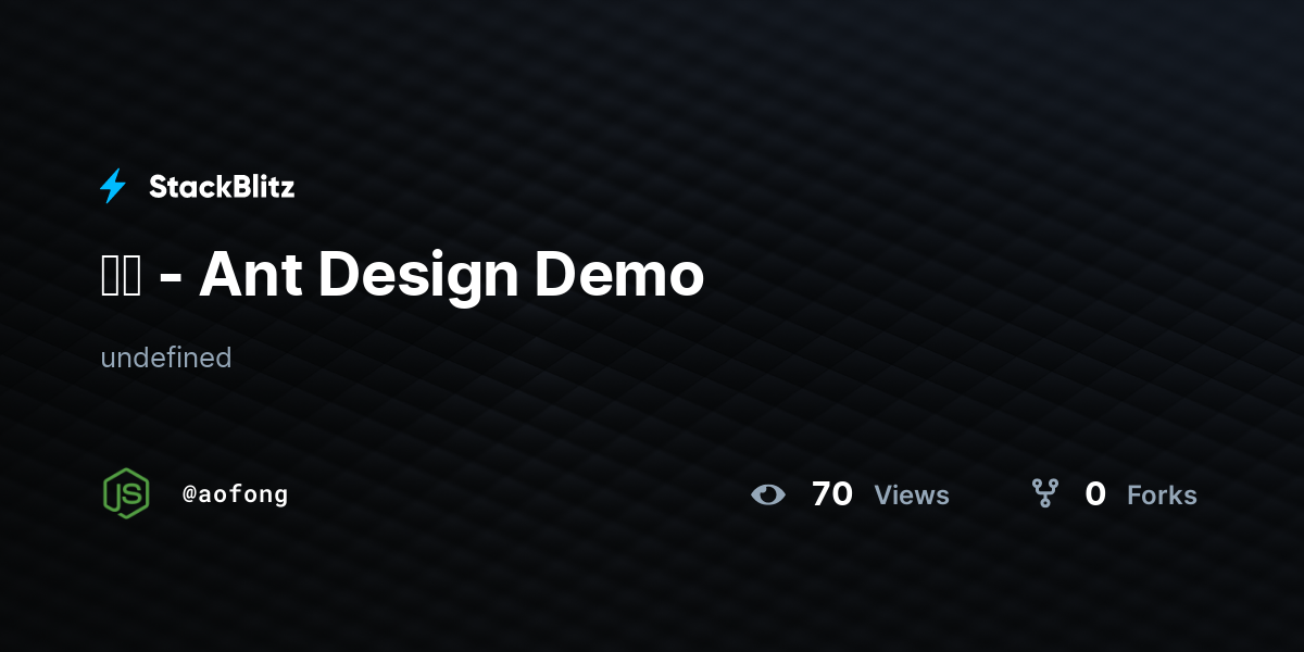 基本 - Ant Design Demo - StackBlitz
