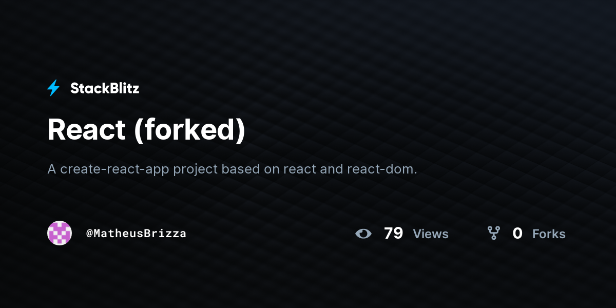 React (forked) - StackBlitz