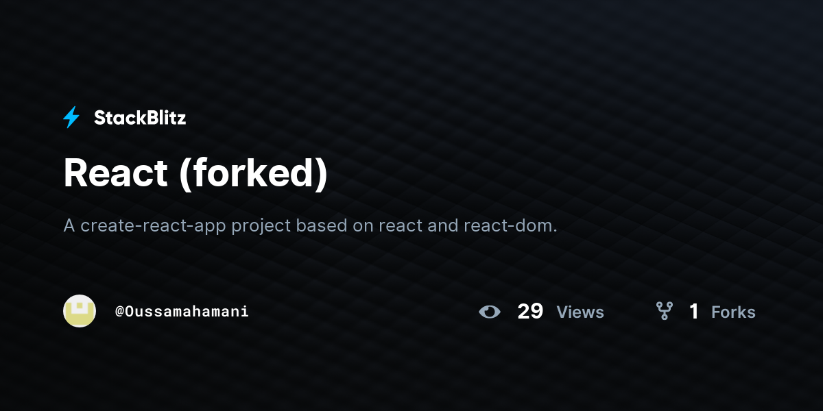 React (forked) - StackBlitz