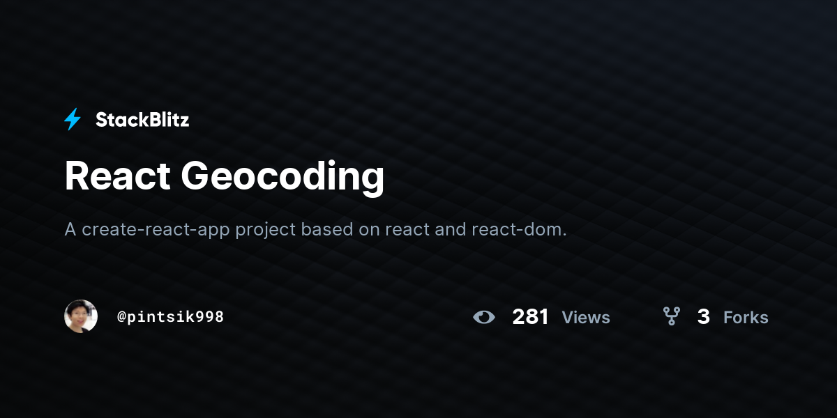 React Geocoding - StackBlitz