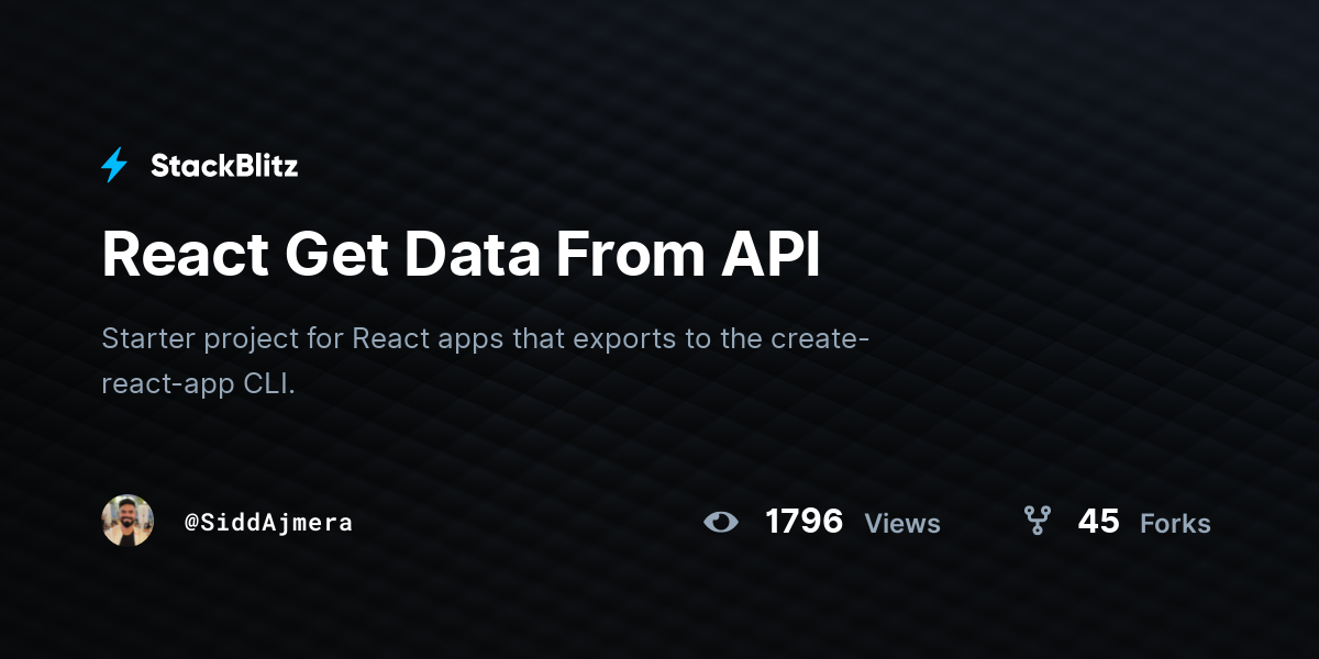 React Get Data From API - StackBlitz