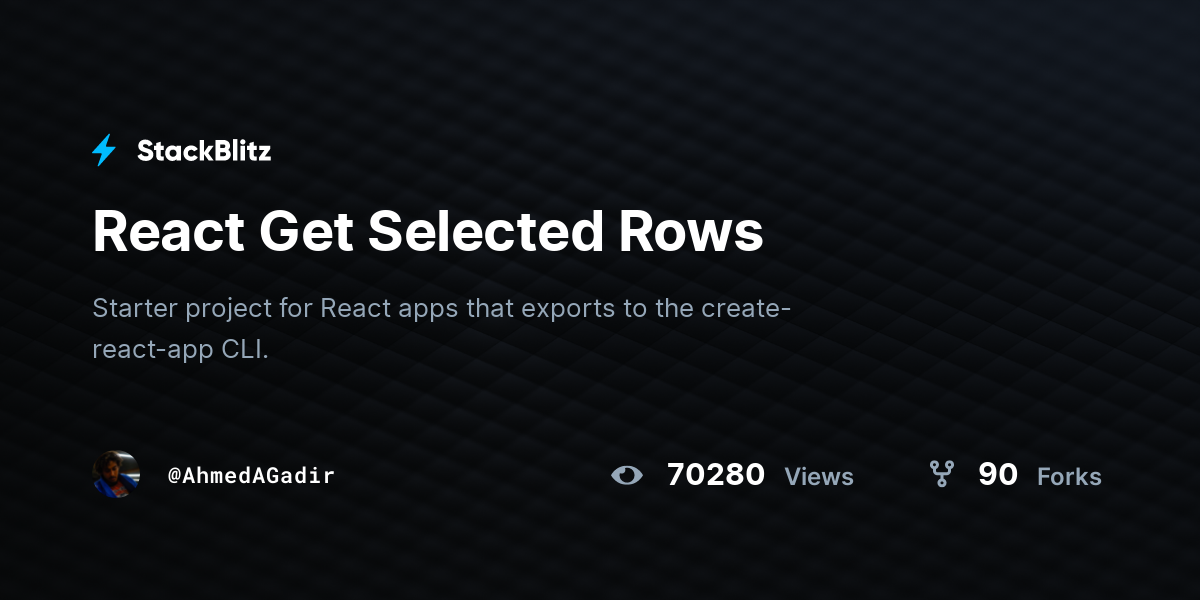 React Get Selected Rows - StackBlitz