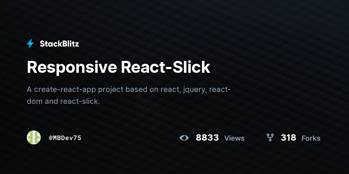 Responsive React-Slick - StackBlitz
