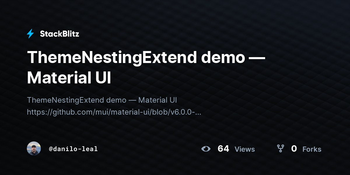ThemeNestingExtend demo — Material UI - StackBlitz