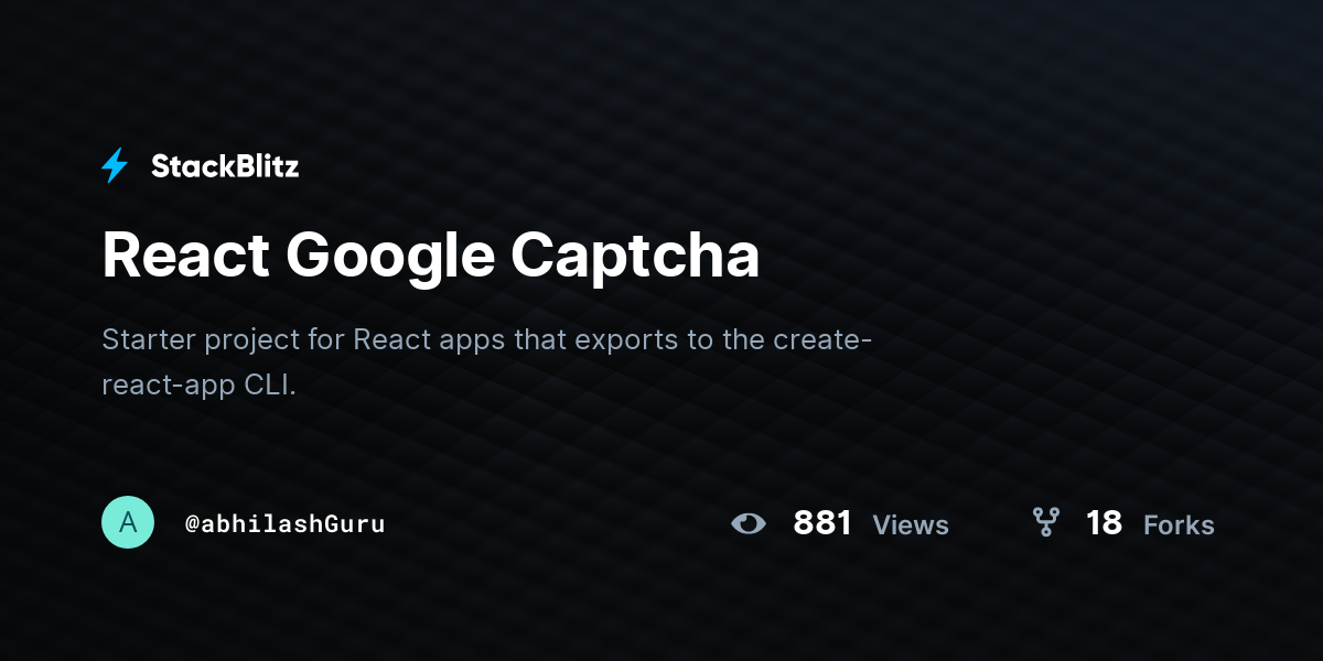 React Google Captcha - StackBlitz
