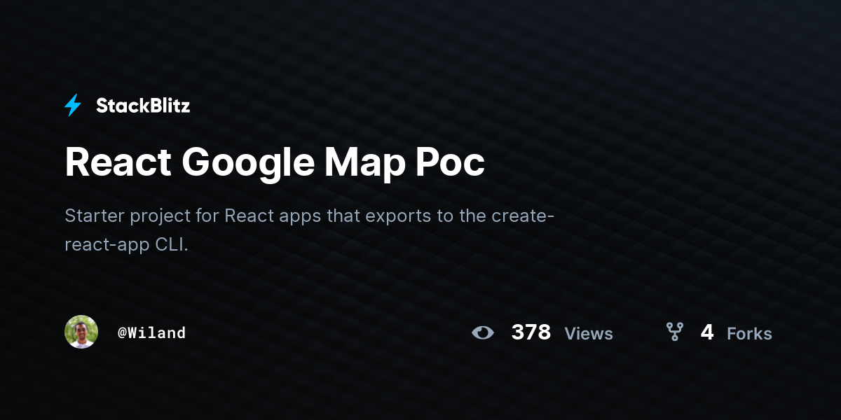 React Google Map Poc - StackBlitz