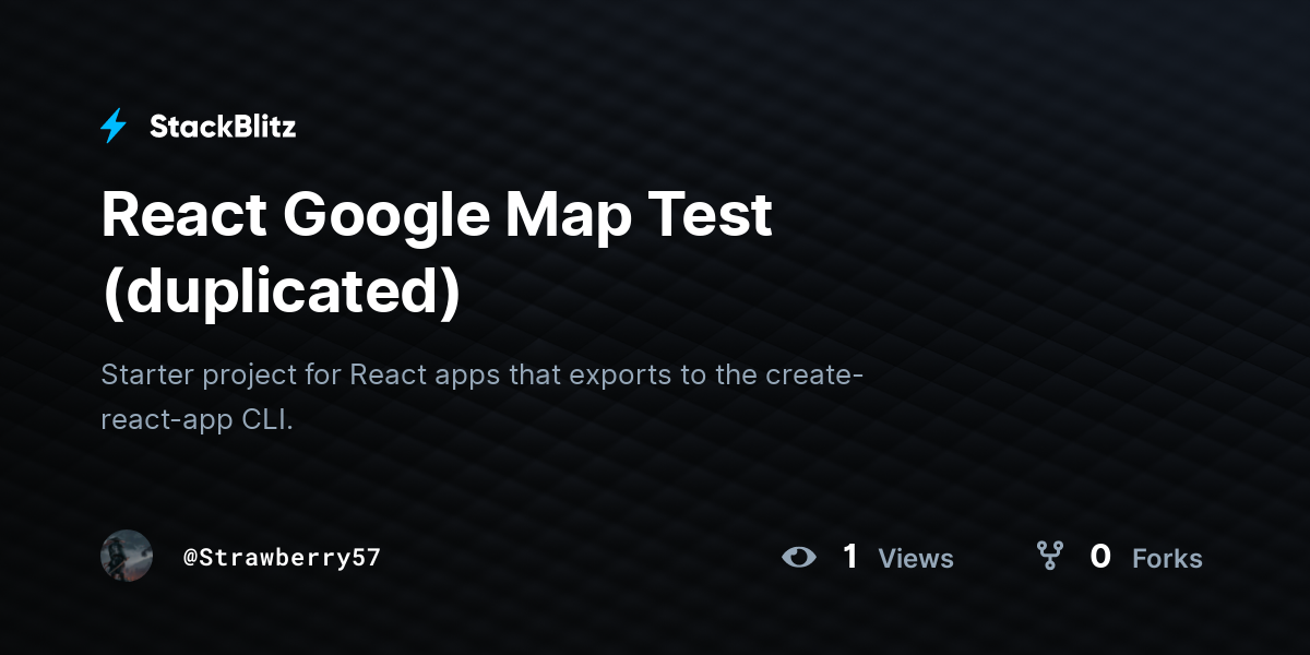 React Google Map Test (duplicated) - StackBlitz