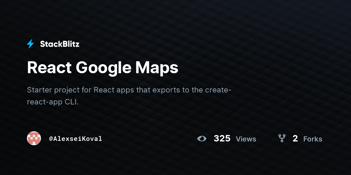 React Google Maps - StackBlitz