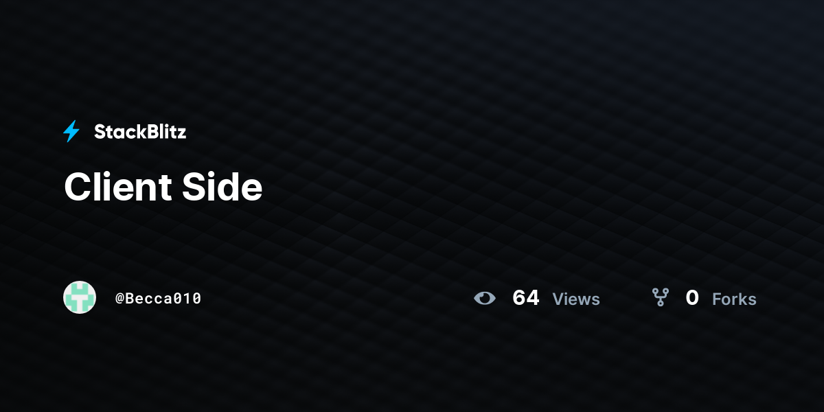 Client Side StackBlitz