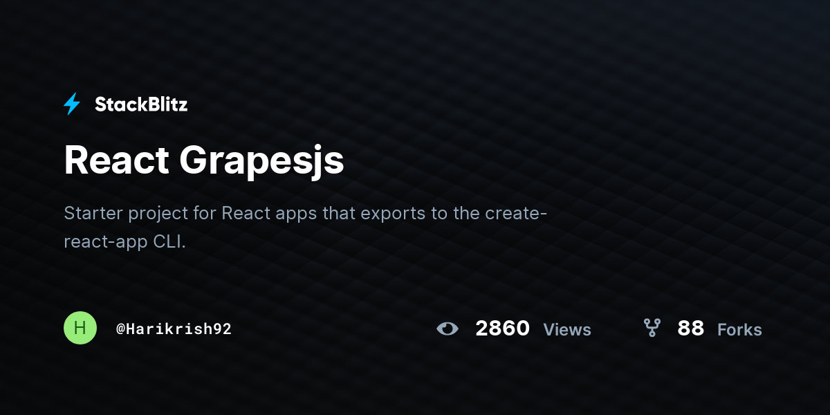 React Grapesjs - StackBlitz