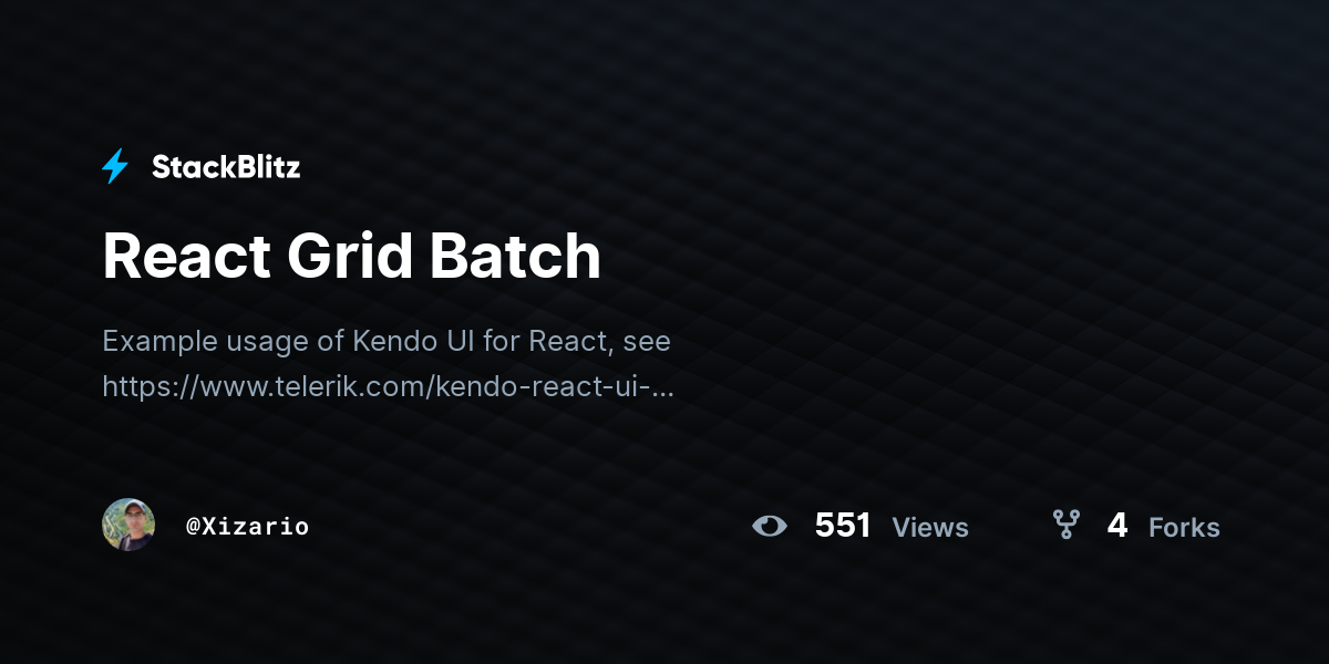 React Grid Batch - StackBlitz
