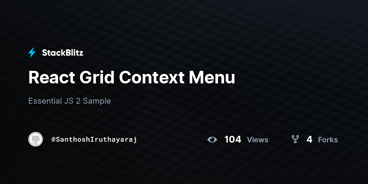 React Grid Context Menu - StackBlitz