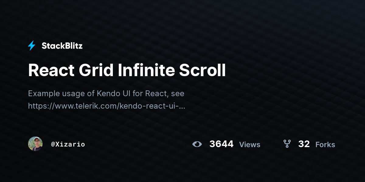 React Grid Infinite Scroll - StackBlitz