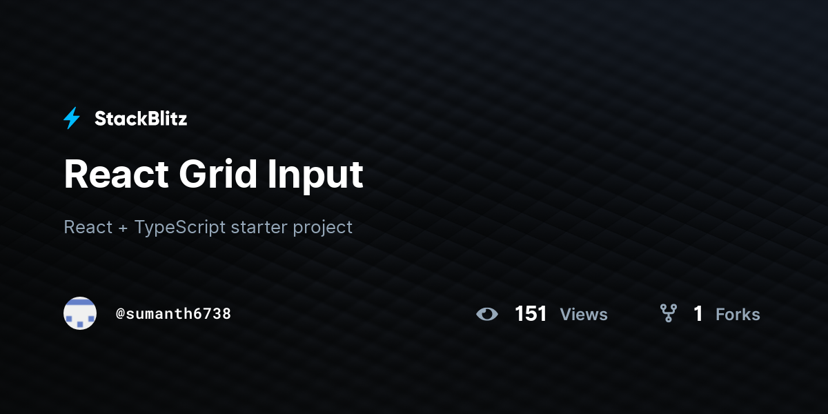 React Grid Input - StackBlitz