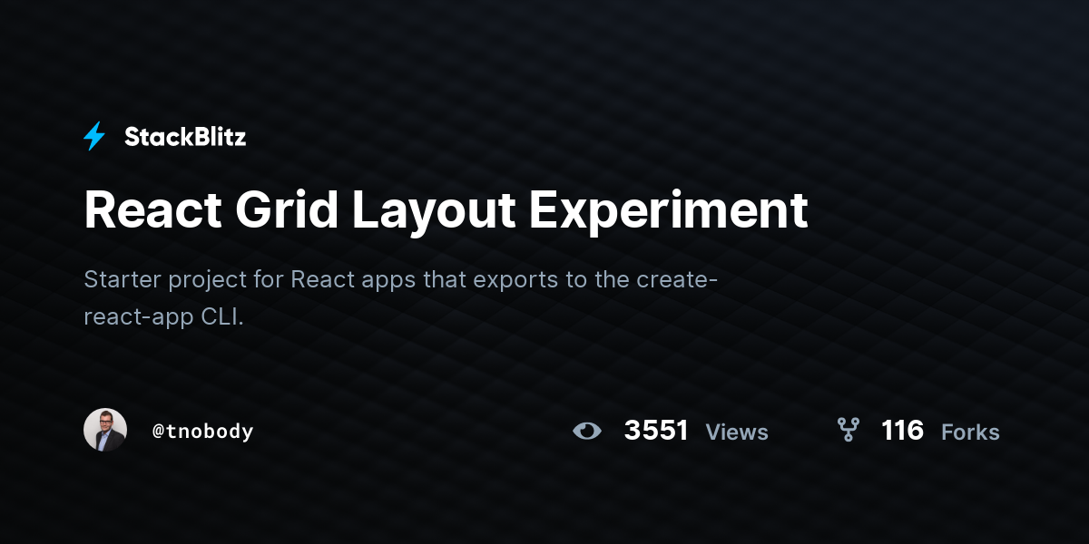 React Grid Layout Experiment - StackBlitz