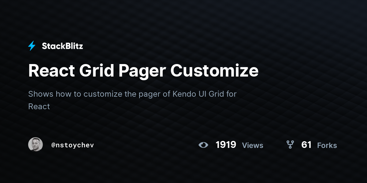 React Grid Pager Customize - StackBlitz