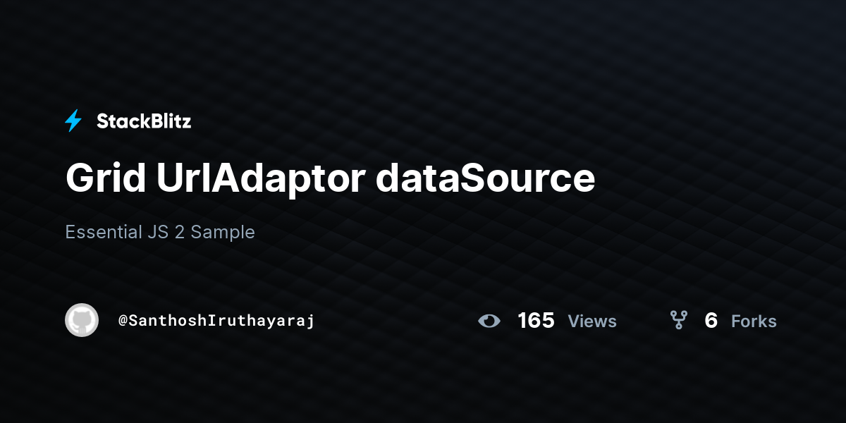 Grid UrlAdaptor dataSource - StackBlitz