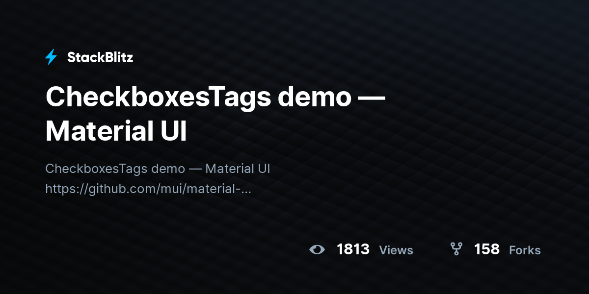 CheckboxesTags demo — Material UI - StackBlitz