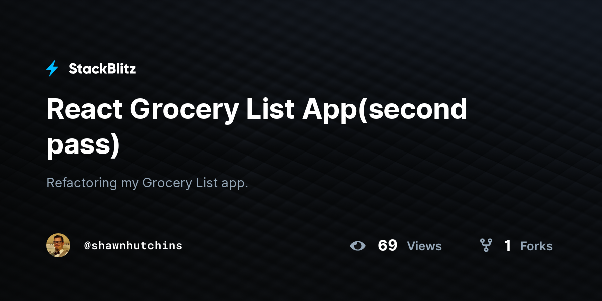 React Grocery List App(second pass) - StackBlitz