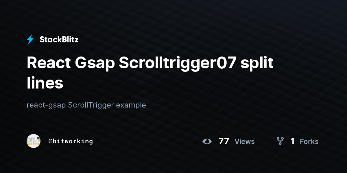 React Gsap Scrolltrigger07 Split Lines - StackBlitz