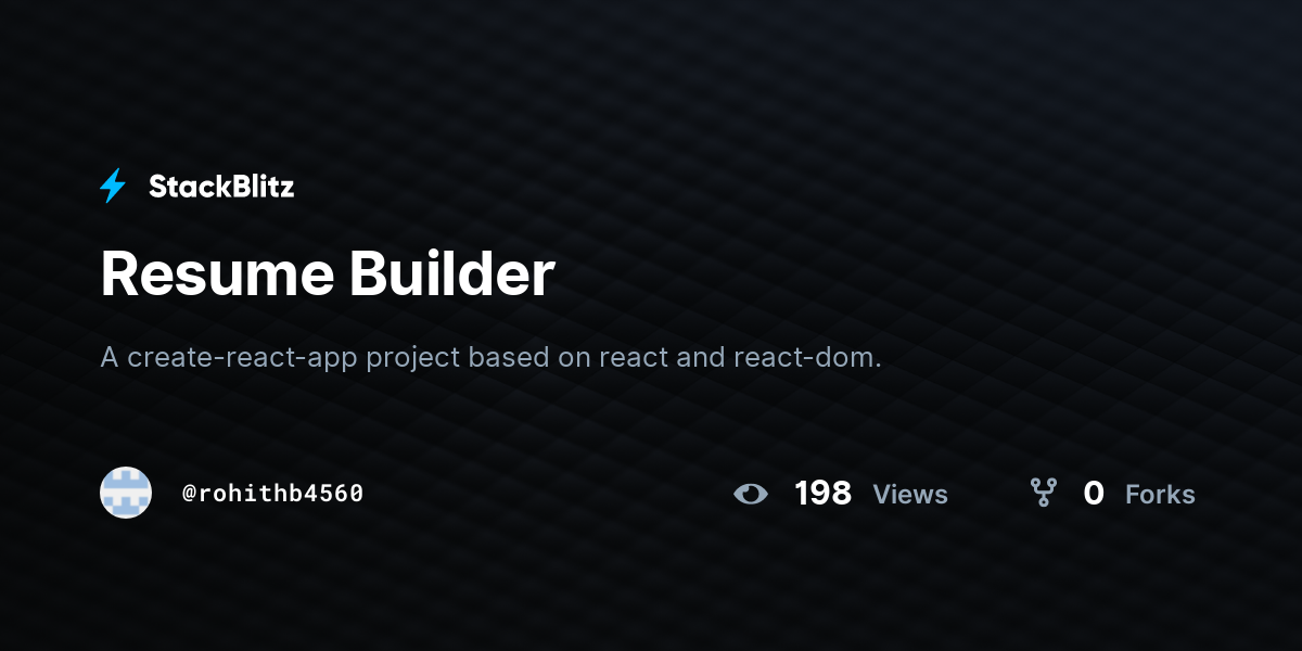 Resume Builder - StackBlitz