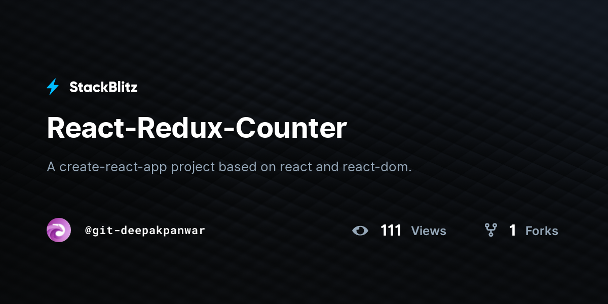 React-Redux-Counter - StackBlitz