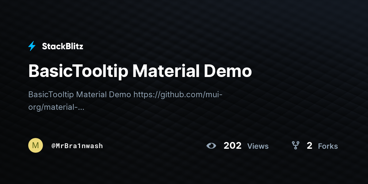 BasicTooltip Material Demo - StackBlitz