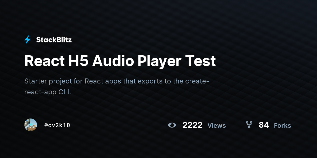 React H5 Audio Player Test - StackBlitz