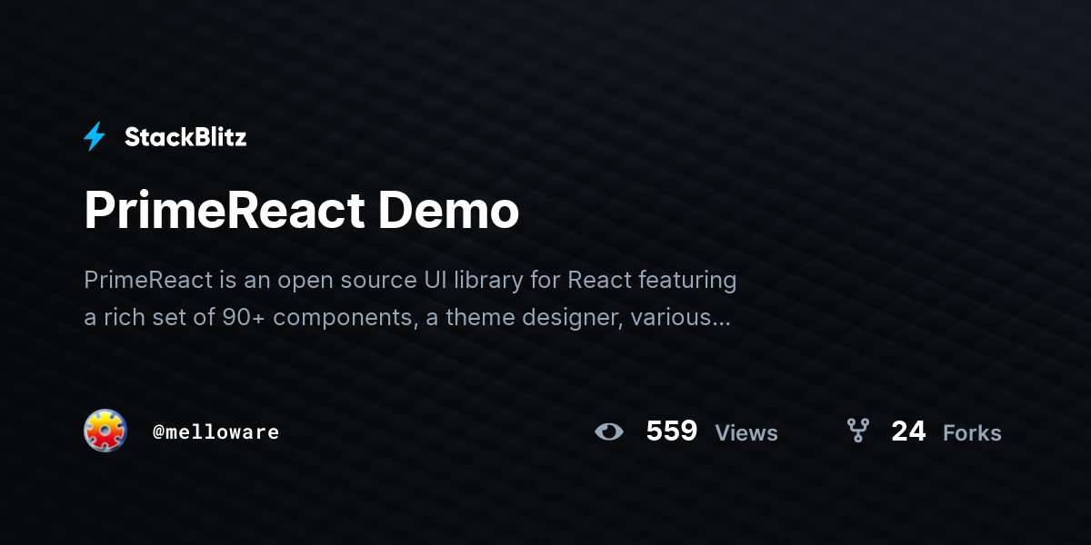 PrimeReact Demo - StackBlitz