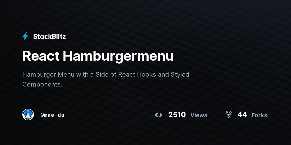 React Hamburgermenu - StackBlitz