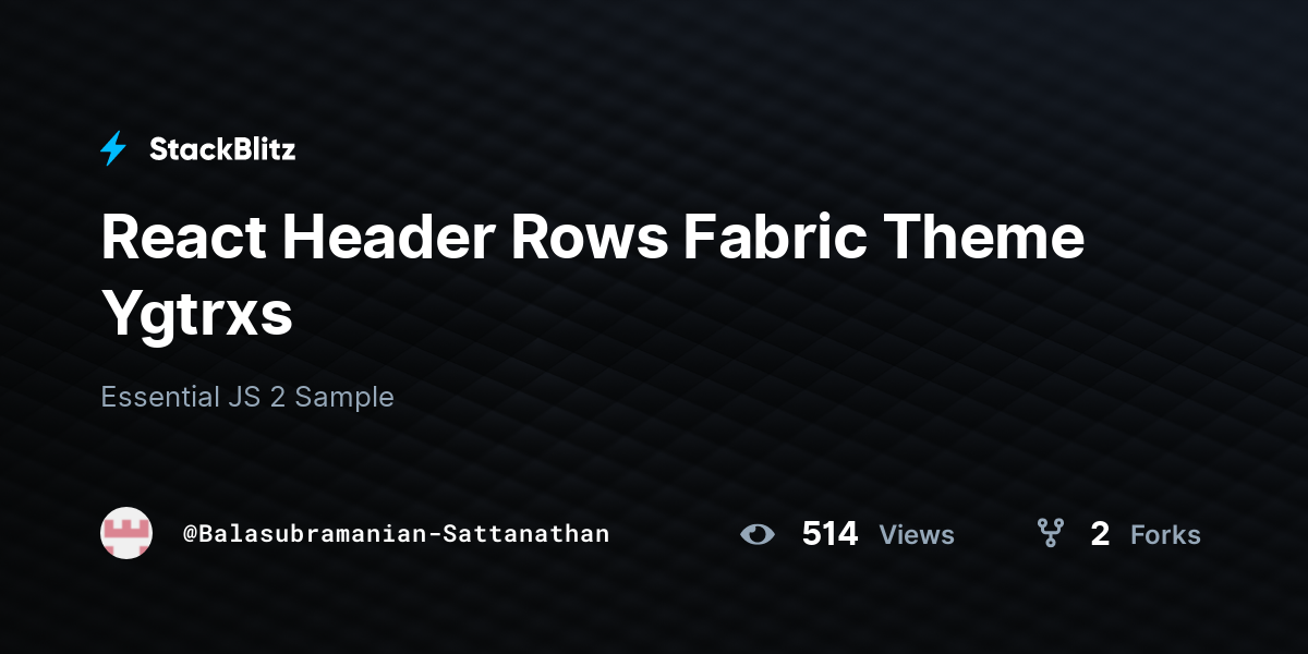 React Header Rows Fabric Theme Ygtrxs - StackBlitz