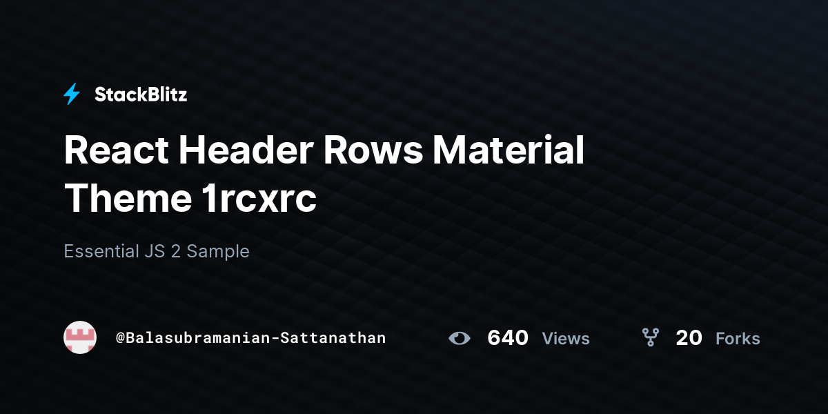 React Header Rows Material Theme 1rcxrc - StackBlitz