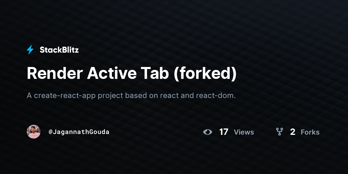 Render Active Tab (forked) - StackBlitz