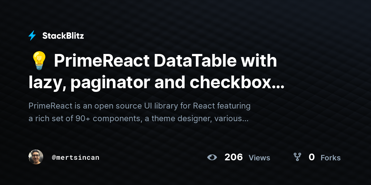  primereact datatable with lazy paginator and checkbox selection